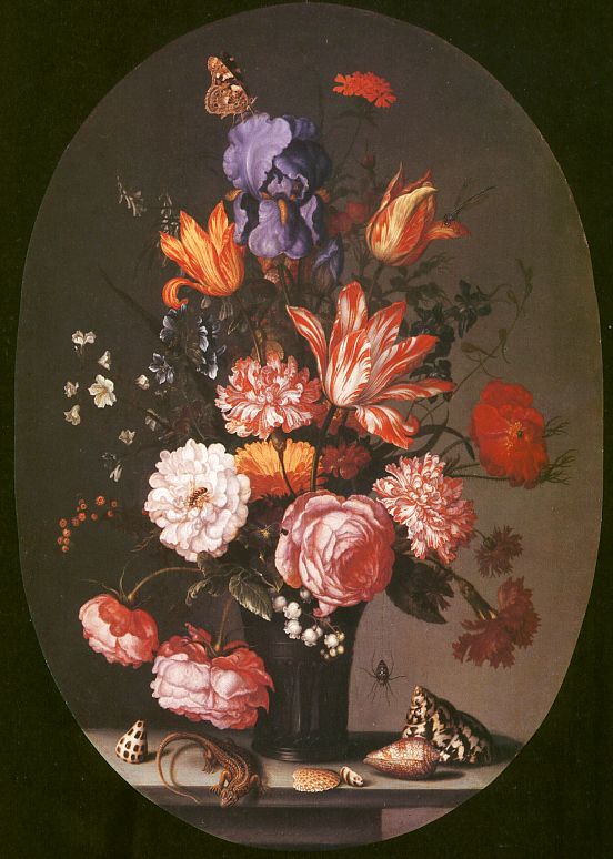 Flowers in a Glass Vase